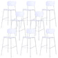 Modern Plastic Bar-stool Square Seat Counter Bar Stool with Metal Legs White 8 Piece Set Clearhalo 'Bar Furniture' 'Bar Stools' 'bar_stools' 'furn' 'furn_bar_stools' 'Furniture' 'Kitchen & Dining Furniture' 6221578