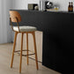 Nordic Style PU Leather Bar-stool Square Seat Counter Bar Stool with Wooden Legs Clearhalo 'Bar Furniture' 'Bar Stools' 'bar_stools' 'furn' 'furn_bar_stools' 'Furniture' 'Kitchen & Dining Furniture' 6221801