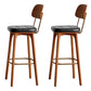 Nordic Style PU Leather Bar-stool Square Seat Counter Bar Stool with Wooden Legs Black 2 Piece Set Clearhalo 'Bar Furniture' 'Bar Stools' 'bar_stools' 'furn' 'furn_bar_stools' 'Furniture' 'Kitchen & Dining Furniture' 6221802