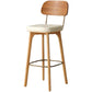 Nordic Style PU Leather Bar-stool Square Seat Counter Bar Stool with Wooden Legs Clearhalo 'Bar Furniture' 'Bar Stools' 'bar_stools' 'furn' 'furn_bar_stools' 'Furniture' 'Kitchen & Dining Furniture' 6221804