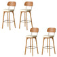 Nordic Style PU Leather Bar-stool Square Seat Counter Bar Stool with Wooden Legs White 4 Piece Set Clearhalo 'Bar Furniture' 'Bar Stools' 'bar_stools' 'furn' 'furn_bar_stools' 'Furniture' 'Kitchen & Dining Furniture' 6221805