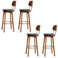 Nordic Style PU Leather Bar-stool Square Seat Counter Bar Stool with Wooden Legs Black 4 Piece Set Clearhalo 'Bar Furniture' 'Bar Stools' 'bar_stools' 'furn' 'furn_bar_stools' 'Furniture' 'Kitchen & Dining Furniture' 6221806