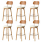 Nordic Style PU Leather Bar-stool Square Seat Counter Bar Stool with Wooden Legs White 6 Piece Set Clearhalo 'Bar Furniture' 'Bar Stools' 'bar_stools' 'furn' 'furn_bar_stools' 'Furniture' 'Kitchen & Dining Furniture' 6221808