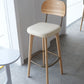 Nordic Style PU Leather Bar-stool Square Seat Counter Bar Stool with Wooden Legs Clearhalo 'Bar Furniture' 'Bar Stools' 'bar_stools' 'furn' 'furn_bar_stools' 'Furniture' 'Kitchen & Dining Furniture' 6221818