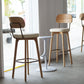 Nordic Style PU Leather Bar-stool Square Seat Counter Bar Stool with Wooden Legs Clearhalo 'Bar Furniture' 'Bar Stools' 'bar_stools' 'furn' 'furn_bar_stools' 'Furniture' 'Kitchen & Dining Furniture' 6221819