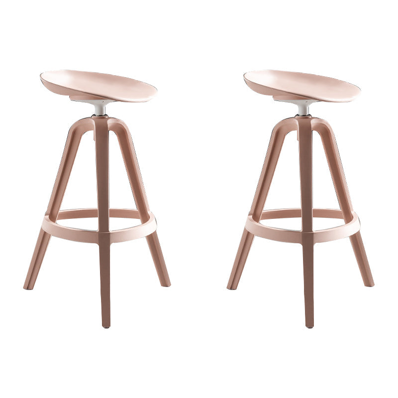 Industrial Low Back Counter Stool Metal Counter Height Stools with Swivel Pink 2 Piece Set Bar Stool(30"H) Clearhalo 'Bar Furniture' 'Bar Stools' 'bar_stools' 'furn' 'furn_bar_stools' 'Furniture' 'Kitchen & Dining Furniture' 6221832