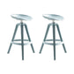 Industrial Low Back Counter Stool Metal Counter Height Stools with Swivel Blue 2 Piece Set Counter Stool(26"H) Clearhalo 'Bar Furniture' 'Bar Stools' 'bar_stools' 'furn' 'furn_bar_stools' 'Furniture' 'Kitchen & Dining Furniture' 6221837