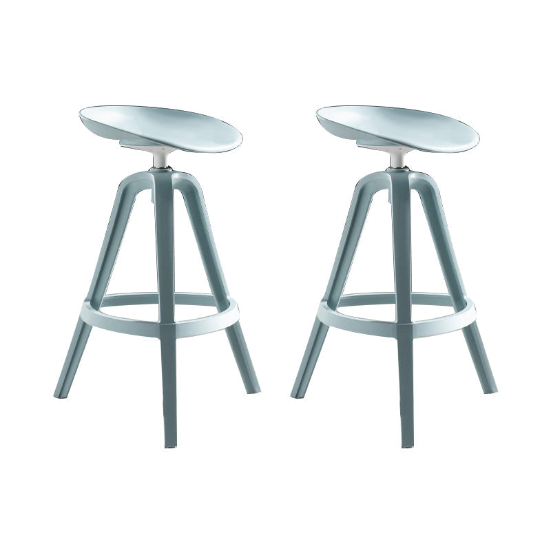 Industrial Low Back Counter Stool Metal Counter Height Stools with Swivel Blue 2 Piece Set Counter Stool(26"H) Clearhalo 'Bar Furniture' 'Bar Stools' 'bar_stools' 'furn' 'furn_bar_stools' 'Furniture' 'Kitchen & Dining Furniture' 6221837