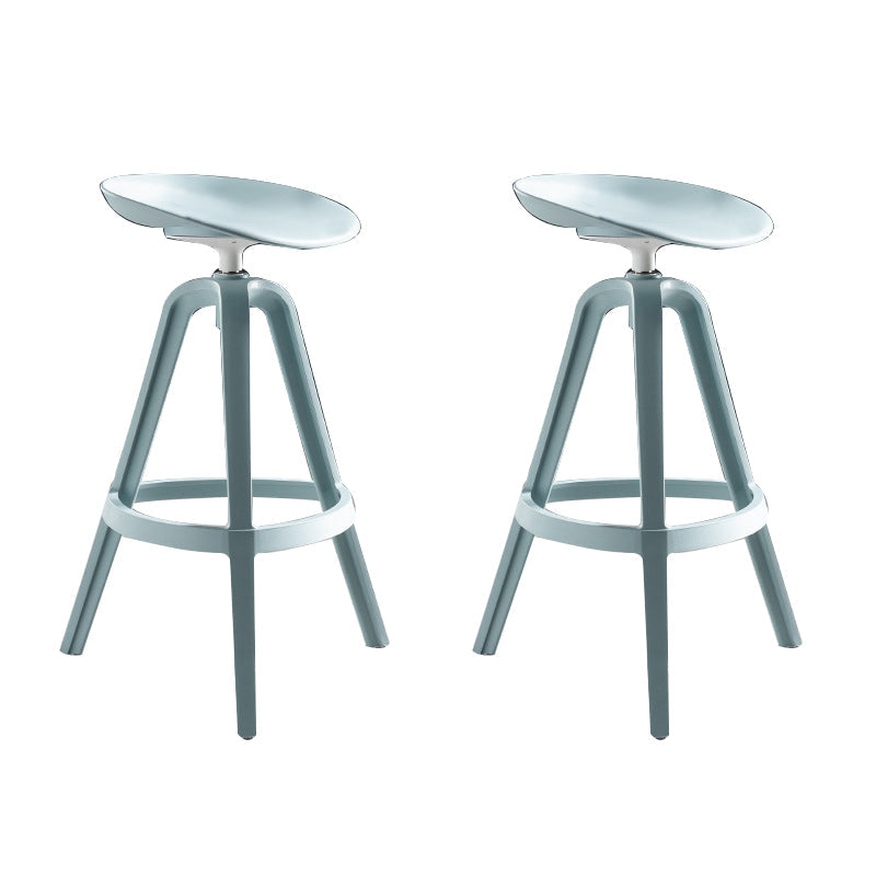 Industrial Low Back Counter Stool Metal Counter Height Stools with Swivel Blue 2 Piece Set Bar Stool(30"H) Clearhalo 'Bar Furniture' 'Bar Stools' 'bar_stools' 'furn' 'furn_bar_stools' 'Furniture' 'Kitchen & Dining Furniture' 6221838