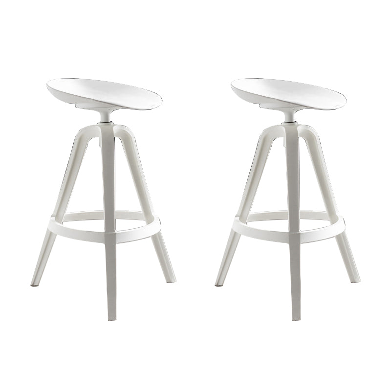 Industrial Low Back Counter Stool Metal Counter Height Stools with Swivel White 2 Piece Set Counter Stool(26"H) Clearhalo 'Bar Furniture' 'Bar Stools' 'bar_stools' 'furn' 'furn_bar_stools' 'Furniture' 'Kitchen & Dining Furniture' 6221839