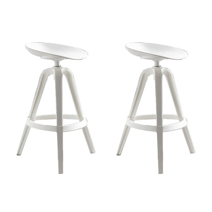 Industrial Low Back Counter Stool Metal Counter Height Stools with Swivel White 2 Piece Set Counter Stool(26"H) Clearhalo 'Bar Furniture' 'Bar Stools' 'bar_stools' 'furn' 'furn_bar_stools' 'Furniture' 'Kitchen & Dining Furniture' 6221839