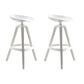Industrial Low Back Counter Stool Metal Counter Height Stools with Swivel White 2 Piece Set Bar Stool(30"H) Clearhalo 'Bar Furniture' 'Bar Stools' 'bar_stools' 'furn' 'furn_bar_stools' 'Furniture' 'Kitchen & Dining Furniture' 6221840