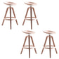 Industrial Low Back Counter Stool Metal Counter Height Stools with Swivel Pink 4 Piece Set Counter Stool(26"H) Clearhalo 'Bar Furniture' 'Bar Stools' 'bar_stools' 'furn' 'furn_bar_stools' 'Furniture' 'Kitchen & Dining Furniture' 6221841