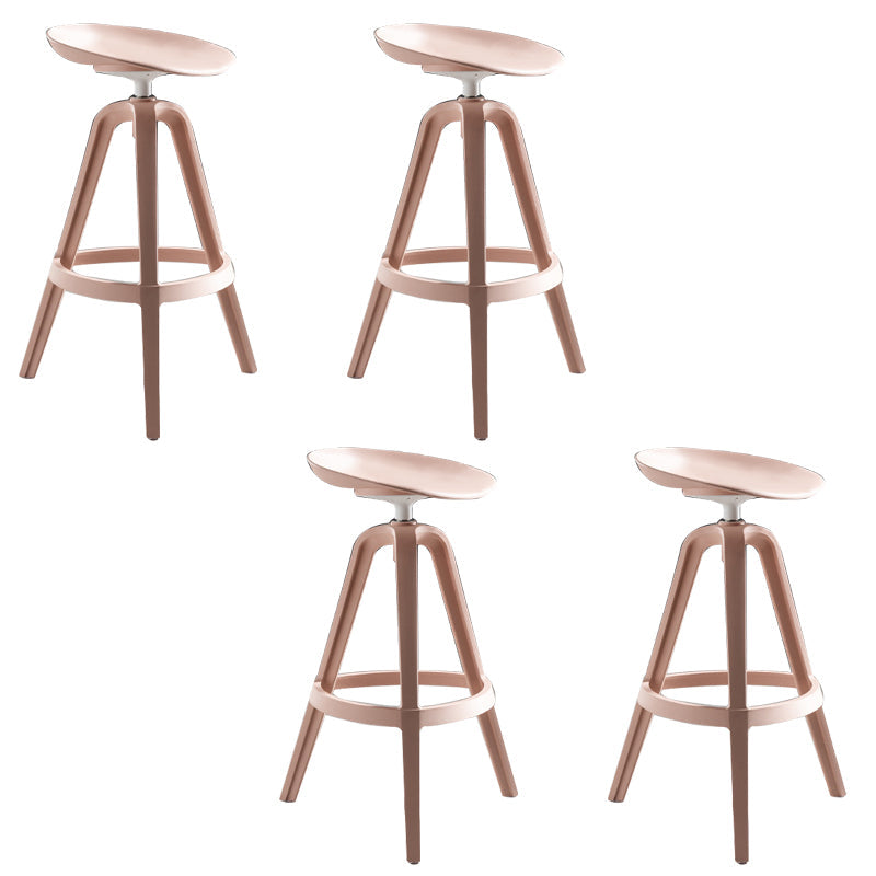 Industrial Low Back Counter Stool Metal Counter Height Stools with Swivel Pink 4 Piece Set Bar Stool(30"H) Clearhalo 'Bar Furniture' 'Bar Stools' 'bar_stools' 'furn' 'furn_bar_stools' 'Furniture' 'Kitchen & Dining Furniture' 6221842