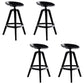 Industrial Low Back Counter Stool Metal Counter Height Stools with Swivel Black 4 Piece Set Counter Stool(26"H) Clearhalo 'Bar Furniture' 'Bar Stools' 'bar_stools' 'furn' 'furn_bar_stools' 'Furniture' 'Kitchen & Dining Furniture' 6221843
