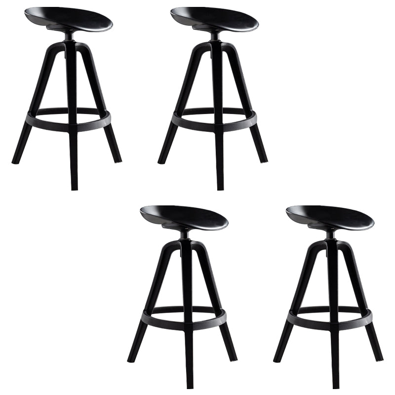 Industrial Low Back Counter Stool Metal Counter Height Stools with Swivel Black 4 Piece Set Counter Stool(26"H) Clearhalo 'Bar Furniture' 'Bar Stools' 'bar_stools' 'furn' 'furn_bar_stools' 'Furniture' 'Kitchen & Dining Furniture' 6221843