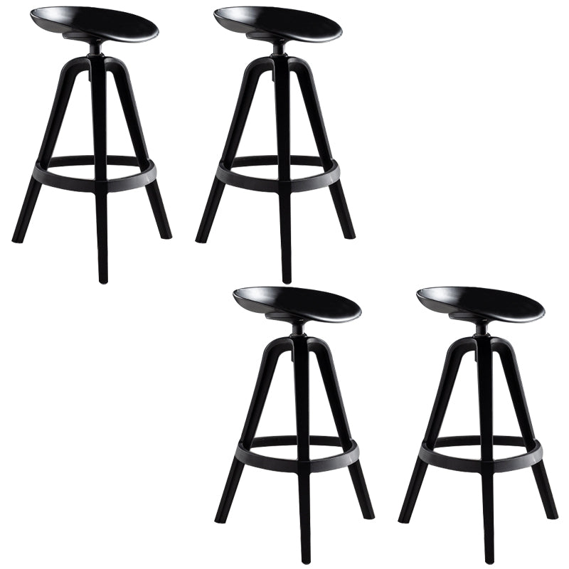 Industrial Low Back Counter Stool Metal Counter Height Stools with Swivel Black 4 Piece Set Bar Stool(30"H) Clearhalo 'Bar Furniture' 'Bar Stools' 'bar_stools' 'furn' 'furn_bar_stools' 'Furniture' 'Kitchen & Dining Furniture' 6221844