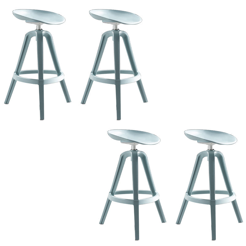 Industrial Low Back Counter Stool Metal Counter Height Stools with Swivel Blue 4 Piece Set Counter Stool(26"H) Clearhalo 'Bar Furniture' 'Bar Stools' 'bar_stools' 'furn' 'furn_bar_stools' 'Furniture' 'Kitchen & Dining Furniture' 6221845