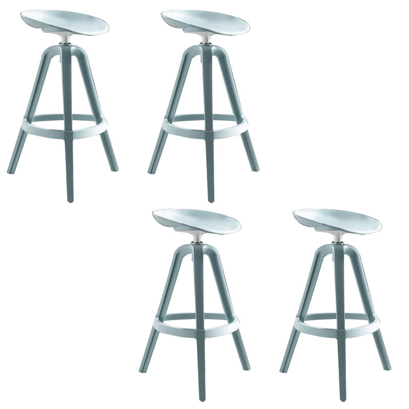 Industrial Low Back Counter Stool Metal Counter Height Stools with Swivel Blue 4 Piece Set Bar Stool(30"H) Clearhalo 'Bar Furniture' 'Bar Stools' 'bar_stools' 'furn' 'furn_bar_stools' 'Furniture' 'Kitchen & Dining Furniture' 6221846