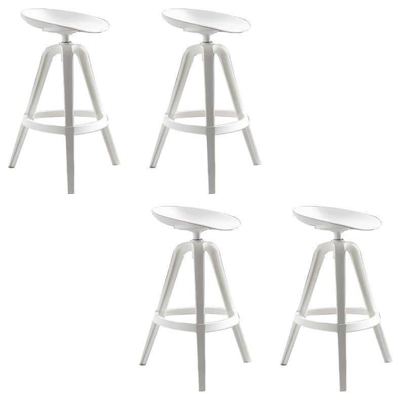 Industrial Low Back Counter Stool Metal Counter Height Stools with Swivel White 4 Piece Set Counter Stool(26"H) Clearhalo 'Bar Furniture' 'Bar Stools' 'bar_stools' 'furn' 'furn_bar_stools' 'Furniture' 'Kitchen & Dining Furniture' 6221847