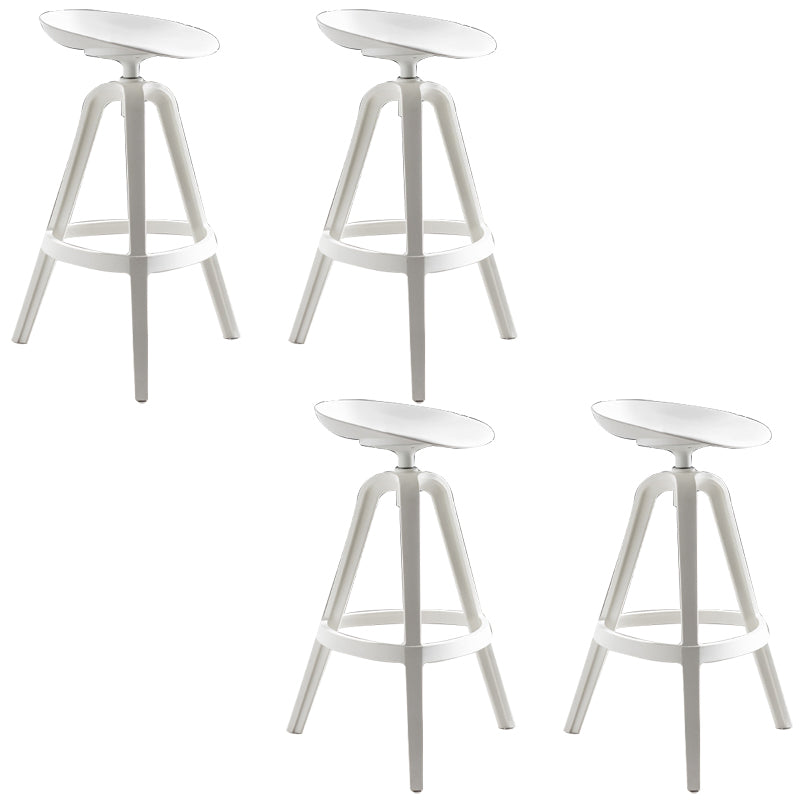 Industrial Low Back Counter Stool Metal Counter Height Stools with Swivel White 4 Piece Set Bar Stool(30"H) Clearhalo 'Bar Furniture' 'Bar Stools' 'bar_stools' 'furn' 'furn_bar_stools' 'Furniture' 'Kitchen & Dining Furniture' 6221848