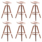 Industrial Low Back Counter Stool Metal Counter Height Stools with Swivel Pink 6 Piece Set Counter Stool(26"H) Clearhalo 'Bar Furniture' 'Bar Stools' 'bar_stools' 'furn' 'furn_bar_stools' 'Furniture' 'Kitchen & Dining Furniture' 6221849