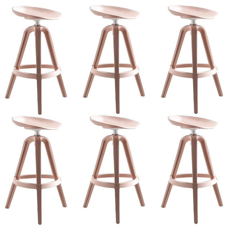 Industrial Low Back Counter Stool Metal Counter Height Stools with Swivel Pink 6 Piece Set Bar Stool(30"H) Clearhalo 'Bar Furniture' 'Bar Stools' 'bar_stools' 'furn' 'furn_bar_stools' 'Furniture' 'Kitchen & Dining Furniture' 6221850