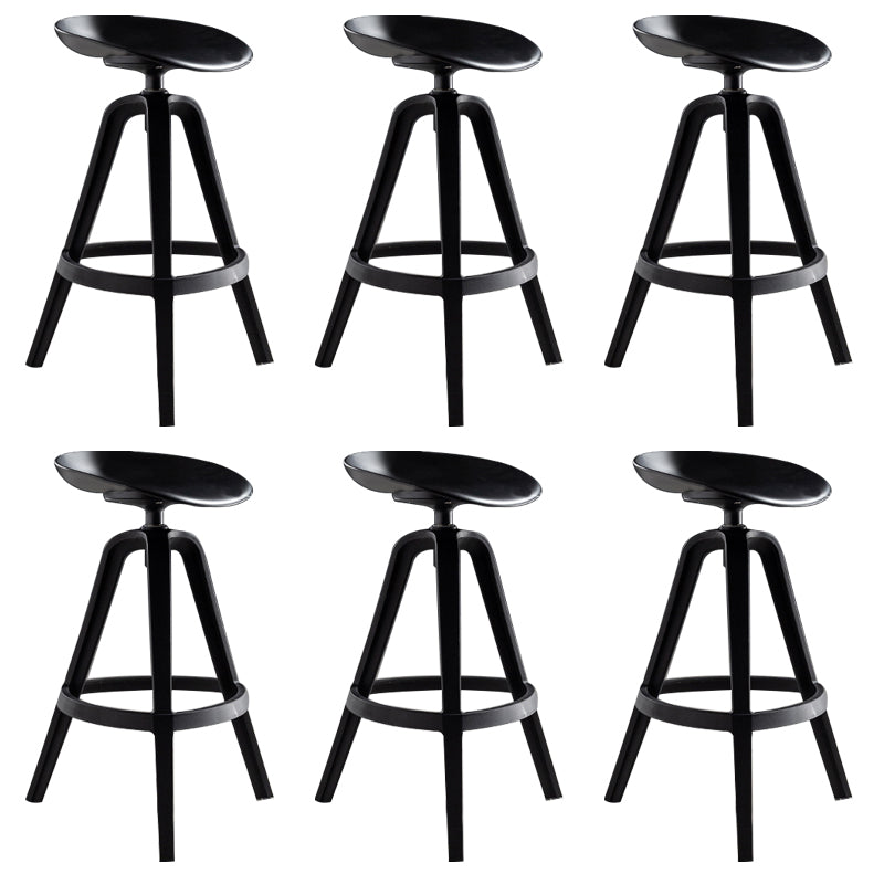 Industrial Low Back Counter Stool Metal Counter Height Stools with Swivel Black 6 Piece Set Counter Stool(26"H) Clearhalo 'Bar Furniture' 'Bar Stools' 'bar_stools' 'furn' 'furn_bar_stools' 'Furniture' 'Kitchen & Dining Furniture' 6221851