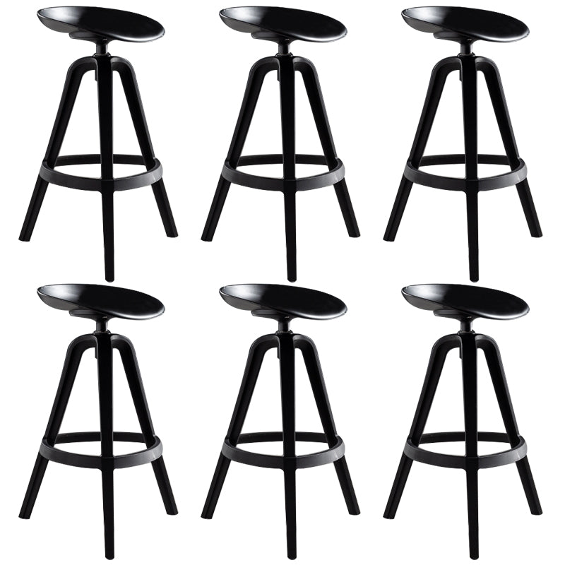Industrial Low Back Counter Stool Metal Counter Height Stools with Swivel Black 6 Piece Set Bar Stool(30"H) Clearhalo 'Bar Furniture' 'Bar Stools' 'bar_stools' 'furn' 'furn_bar_stools' 'Furniture' 'Kitchen & Dining Furniture' 6221852