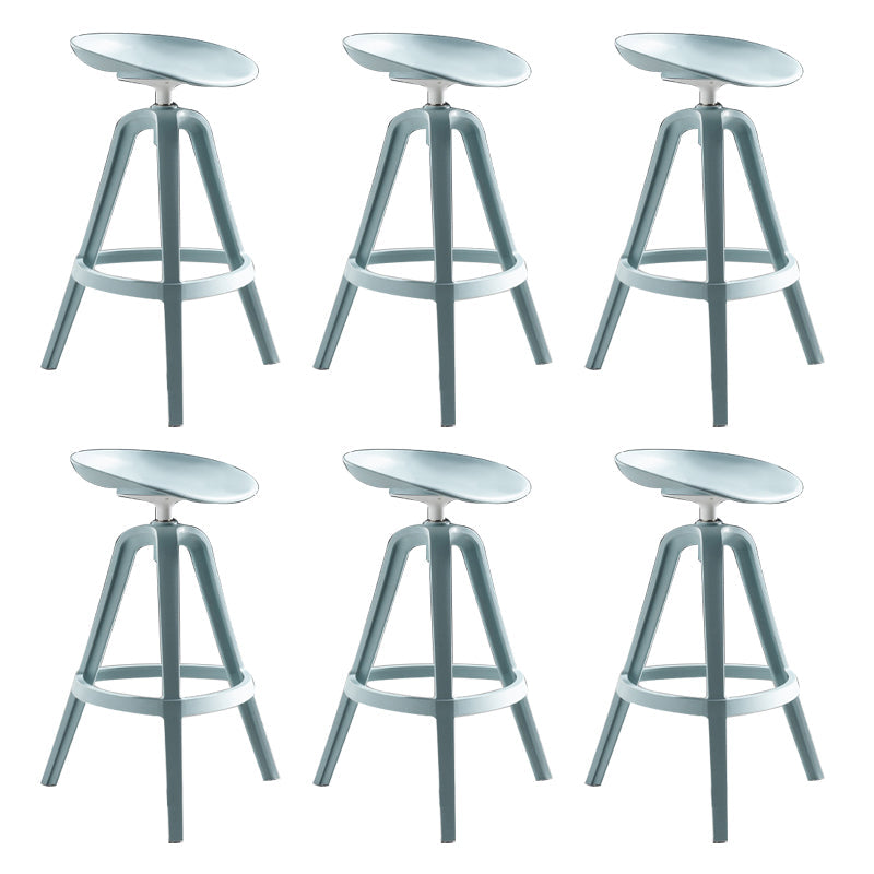 Industrial Low Back Counter Stool Metal Counter Height Stools with Swivel Blue 6 Piece Set Counter Stool(26"H) Clearhalo 'Bar Furniture' 'Bar Stools' 'bar_stools' 'furn' 'furn_bar_stools' 'Furniture' 'Kitchen & Dining Furniture' 6221853