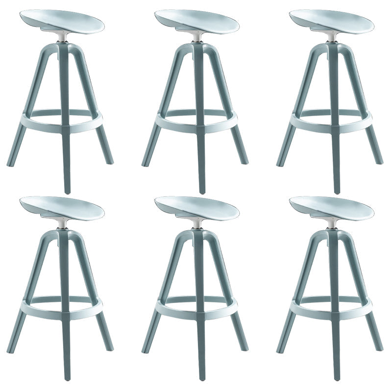 Industrial Low Back Counter Stool Metal Counter Height Stools with Swivel Blue 6 Piece Set Bar Stool(30"H) Clearhalo 'Bar Furniture' 'Bar Stools' 'bar_stools' 'furn' 'furn_bar_stools' 'Furniture' 'Kitchen & Dining Furniture' 6221854
