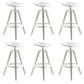 Industrial Low Back Counter Stool Metal Counter Height Stools with Swivel White 6 Piece Set Counter Stool(26"H) Clearhalo 'Bar Furniture' 'Bar Stools' 'bar_stools' 'furn' 'furn_bar_stools' 'Furniture' 'Kitchen & Dining Furniture' 6221855