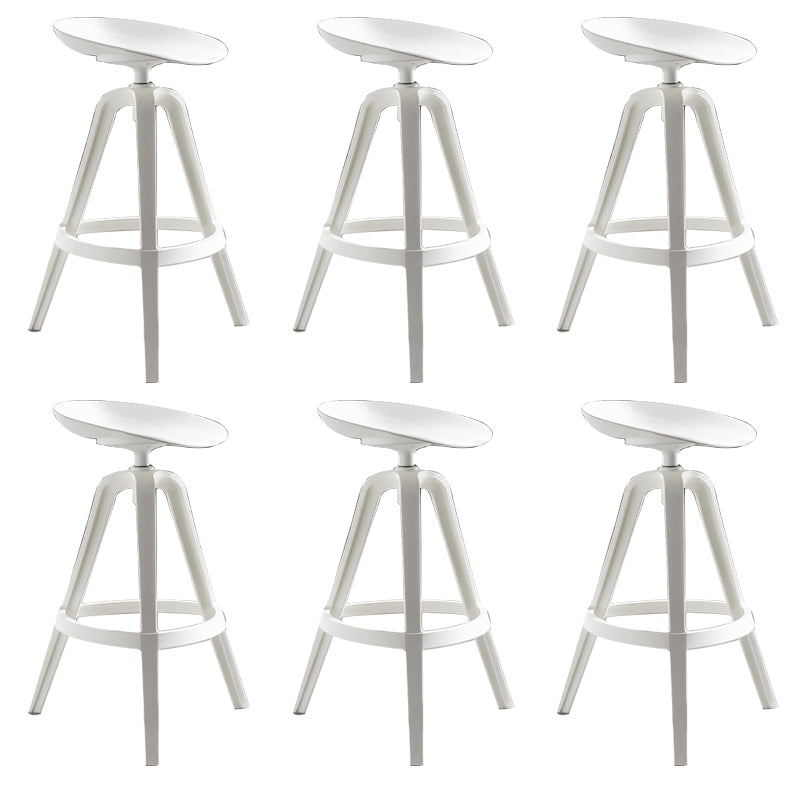 Industrial Low Back Counter Stool Metal Counter Height Stools with Swivel White 6 Piece Set Counter Stool(26"H) Clearhalo 'Bar Furniture' 'Bar Stools' 'bar_stools' 'furn' 'furn_bar_stools' 'Furniture' 'Kitchen & Dining Furniture' 6221855