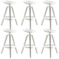 Industrial Low Back Counter Stool Metal Counter Height Stools with Swivel White 6 Piece Set Bar Stool(30"H) Clearhalo 'Bar Furniture' 'Bar Stools' 'bar_stools' 'furn' 'furn_bar_stools' 'Furniture' 'Kitchen & Dining Furniture' 6221856