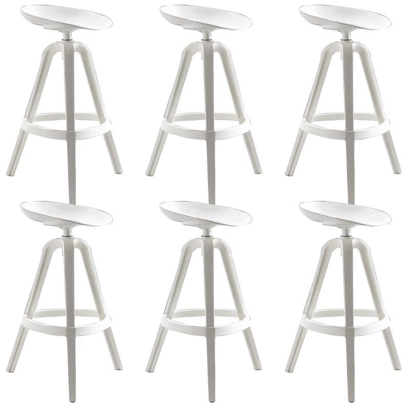 Industrial Low Back Counter Stool Metal Counter Height Stools with Swivel White 6 Piece Set Bar Stool(30"H) Clearhalo 'Bar Furniture' 'Bar Stools' 'bar_stools' 'furn' 'furn_bar_stools' 'Furniture' 'Kitchen & Dining Furniture' 6221856