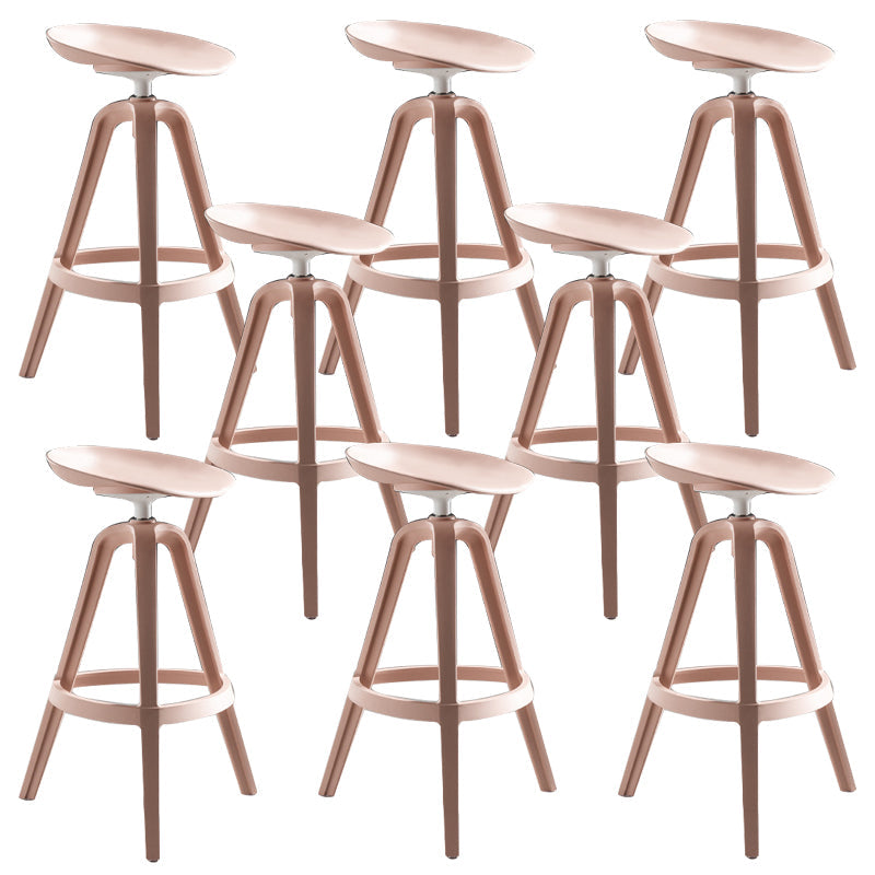 Industrial Low Back Counter Stool Metal Counter Height Stools with Swivel Pink 8 Piece Set Bar Stool(30"H) Clearhalo 'Bar Furniture' 'Bar Stools' 'bar_stools' 'furn' 'furn_bar_stools' 'Furniture' 'Kitchen & Dining Furniture' 6221858