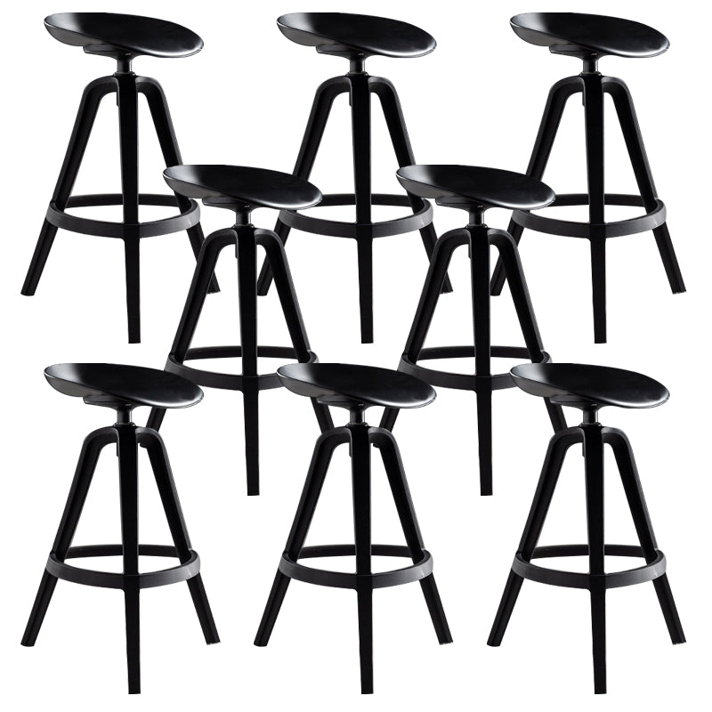 Industrial Low Back Counter Stool Metal Counter Height Stools with Swivel Black 8 Piece Set Counter Stool(26"H) Clearhalo 'Bar Furniture' 'Bar Stools' 'bar_stools' 'furn' 'furn_bar_stools' 'Furniture' 'Kitchen & Dining Furniture' 6221859