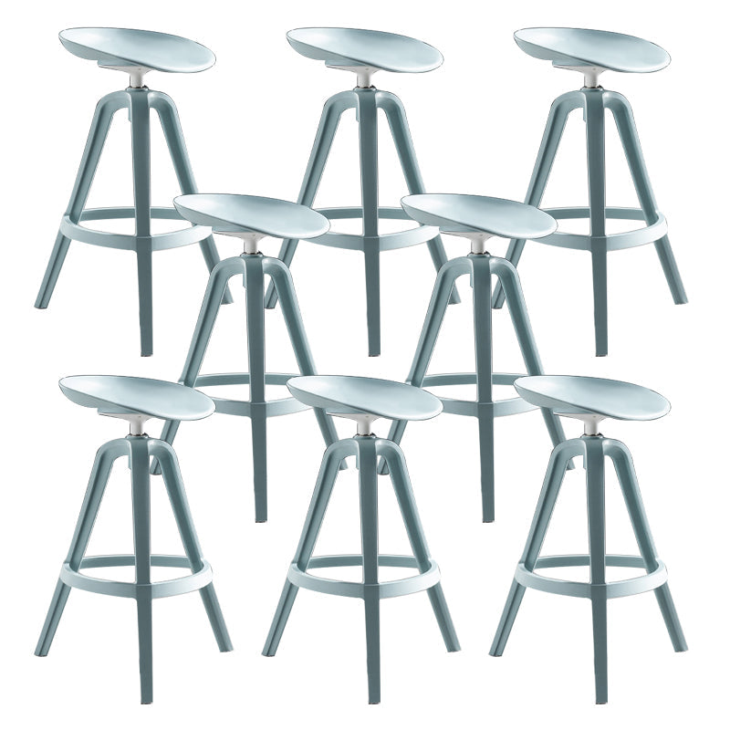 Industrial Low Back Counter Stool Metal Counter Height Stools with Swivel Blue 8 Piece Set Counter Stool(26"H) Clearhalo 'Bar Furniture' 'Bar Stools' 'bar_stools' 'furn' 'furn_bar_stools' 'Furniture' 'Kitchen & Dining Furniture' 6221861