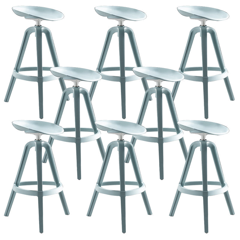 Industrial Low Back Counter Stool Metal Counter Height Stools with Swivel Blue 8 Piece Set Bar Stool(30"H) Clearhalo 'Bar Furniture' 'Bar Stools' 'bar_stools' 'furn' 'furn_bar_stools' 'Furniture' 'Kitchen & Dining Furniture' 6221862