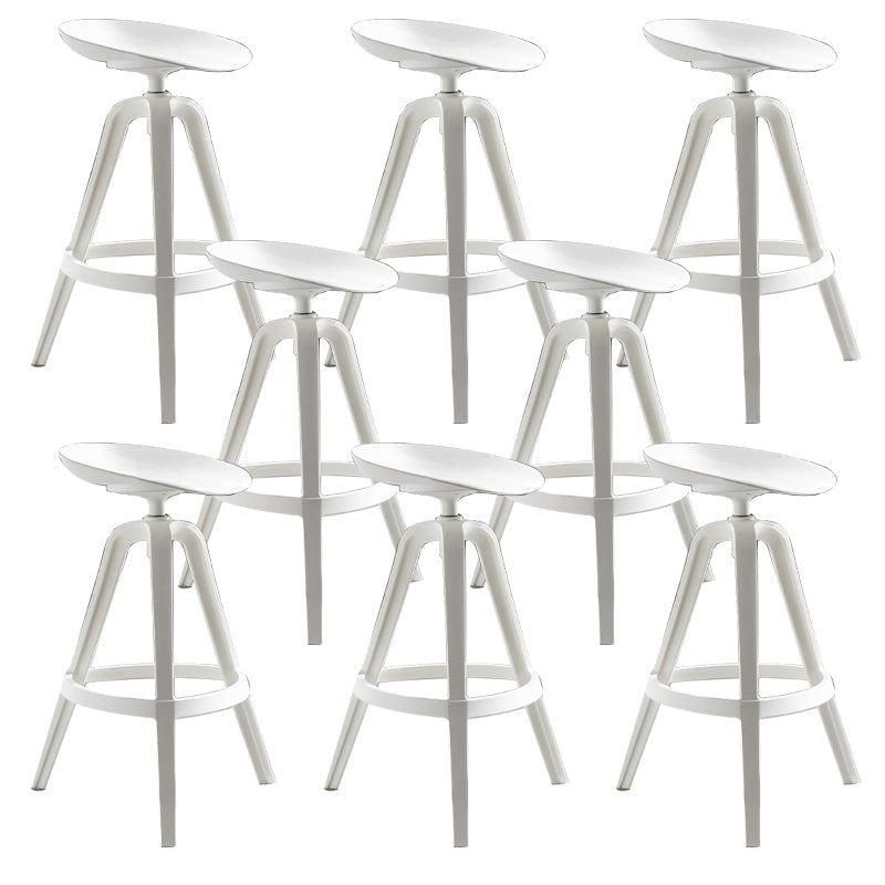 Industrial Low Back Counter Stool Metal Counter Height Stools with Swivel White 8 Piece Set Counter Stool(26"H) Clearhalo 'Bar Furniture' 'Bar Stools' 'bar_stools' 'furn' 'furn_bar_stools' 'Furniture' 'Kitchen & Dining Furniture' 6221863