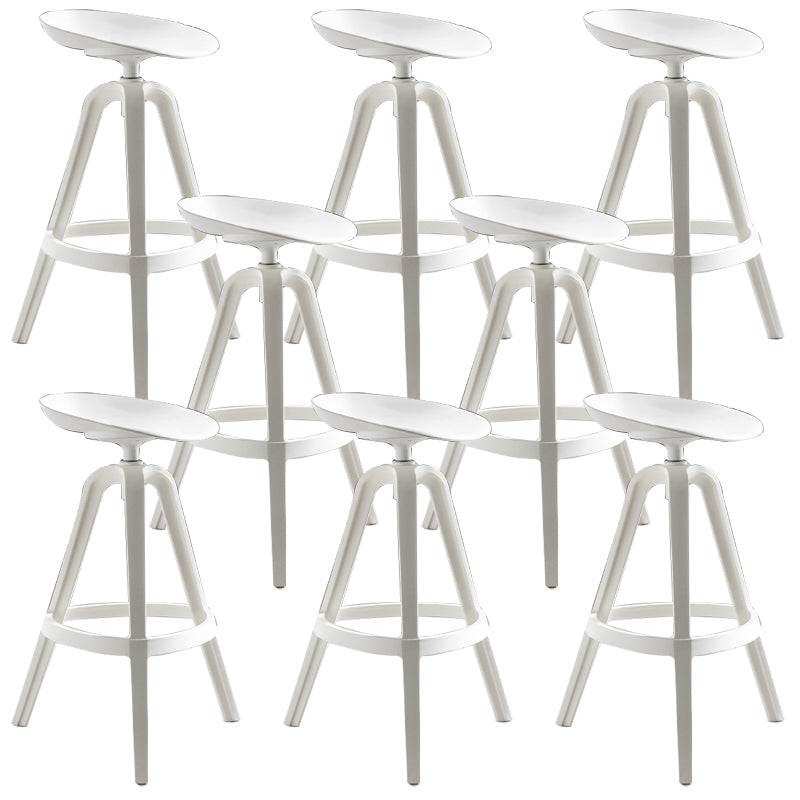 Industrial Low Back Counter Stool Metal Counter Height Stools with Swivel White 8 Piece Set Bar Stool(30"H) Clearhalo 'Bar Furniture' 'Bar Stools' 'bar_stools' 'furn' 'furn_bar_stools' 'Furniture' 'Kitchen & Dining Furniture' 6221864