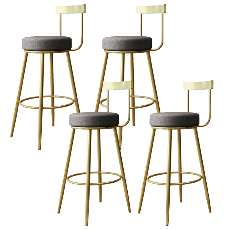 Nordic Style Bar-stool Round Seat Counter Bar Stool with Metal Legs 4 Piece Set Counter Stool(26"H) Clearhalo 'Bar Furniture' 'Bar Stools' 'bar_stools' 'furn' 'furn_bar_stools' 'Furniture' 'Kitchen & Dining Furniture' 6222037
