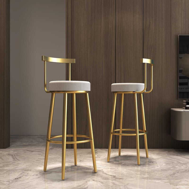 Nordic Style Bar-stool Round Seat Counter Bar Stool with Metal Legs Clearhalo 'Bar Furniture' 'Bar Stools' 'bar_stools' 'furn' 'furn_bar_stools' 'Furniture' 'Kitchen & Dining Furniture' 6222039