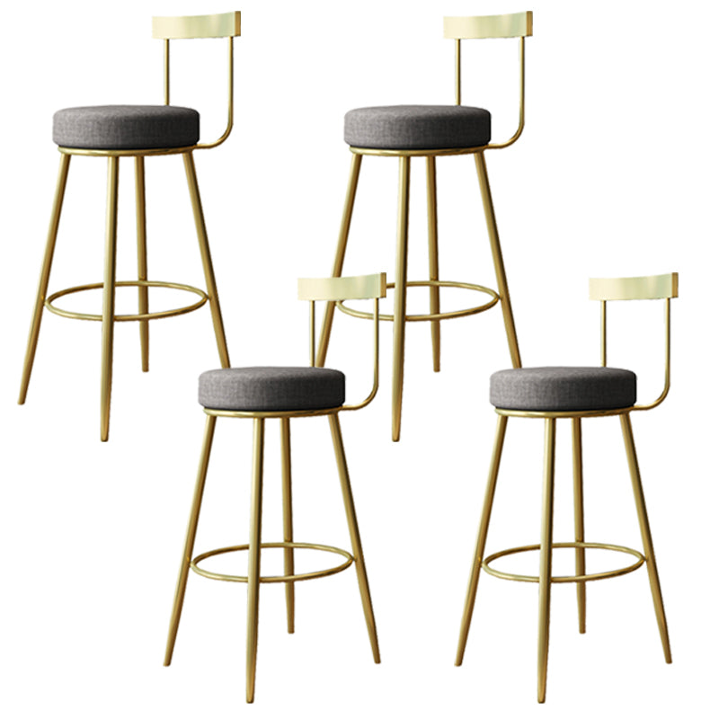 Nordic Style Bar-stool Round Seat Counter Bar Stool with Metal Legs 4 Piece Set Bar Stool(30"H) Clearhalo 'Bar Furniture' 'Bar Stools' 'bar_stools' 'furn' 'furn_bar_stools' 'Furniture' 'Kitchen & Dining Furniture' 6222040