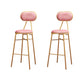 Nordic Low Back Bar-stool Round Seat Counter Bar Stool with Metal Legs Pink 2 Piece Set Counter Stool(26"H) Clearhalo 'Bar Furniture' 'Bar Stools' 'bar_stools' 'furn' 'furn_bar_stools' 'Furniture' 'Kitchen & Dining Furniture' 6222050