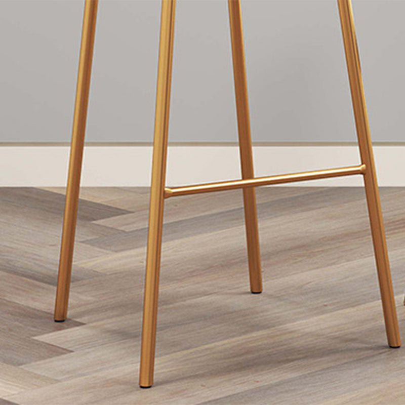 Nordic Low Back Bar-stool Round Seat Counter Bar Stool with Metal Legs Clearhalo 'Bar Furniture' 'Bar Stools' 'bar_stools' 'furn' 'furn_bar_stools' 'Furniture' 'Kitchen & Dining Furniture' 6222061
