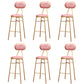 Nordic Low Back Bar-stool Round Seat Counter Bar Stool with Metal Legs Pink 6 Piece Set Bar Stool(30"H) Clearhalo 'Bar Furniture' 'Bar Stools' 'bar_stools' 'furn' 'furn_bar_stools' 'Furniture' 'Kitchen & Dining Furniture' 6222062