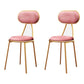 Nordic Low Back Bar-stool Round Seat Counter Bar Stool with Metal Legs Pink 2 Piece Set Short Stool(18"H) Clearhalo 'Bar Furniture' 'Bar Stools' 'bar_stools' 'furn' 'furn_bar_stools' 'Furniture' 'Kitchen & Dining Furniture' 6222066