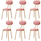Nordic Low Back Bar-stool Round Seat Counter Bar Stool with Metal Legs Pink 6 Piece Set Short Stool(18"H) Clearhalo 'Bar Furniture' 'Bar Stools' 'bar_stools' 'furn' 'furn_bar_stools' 'Furniture' 'Kitchen & Dining Furniture' 6222069