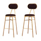 Nordic Low Back Bar-stool Round Seat Counter Bar Stool with Metal Legs Brown 2 Piece Set Bar Stool(30"H) Clearhalo 'Bar Furniture' 'Bar Stools' 'bar_stools' 'furn' 'furn_bar_stools' 'Furniture' 'Kitchen & Dining Furniture' 6222075